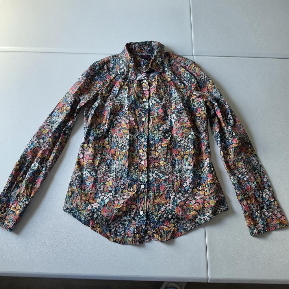 J.Crew Button Up Shirt Womens 4 Multicolor Liberty Floral Long Sleeve Top